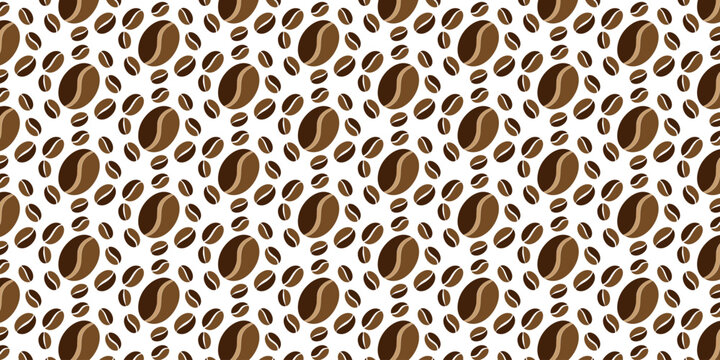 Seamless coffee bean pattern vector background illustration