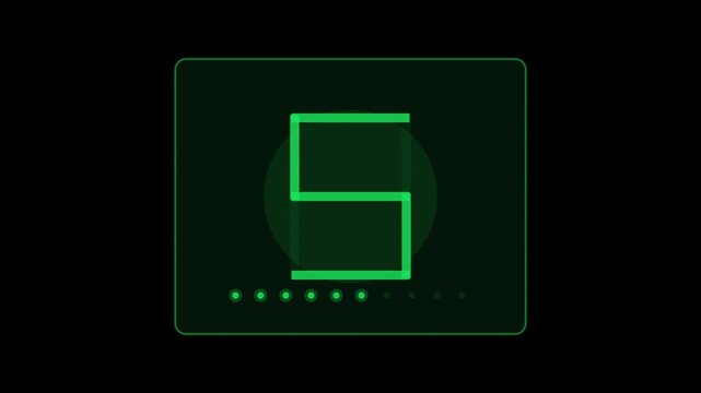 Green phosphor CRT countdown alpha overlay