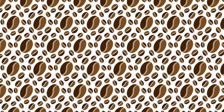 Delicious seamless coffee bean pattern background with rich brown tones and a subtle texture