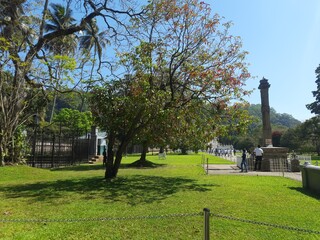 Naklejka premium The Sacred Temple of the Tooth Relic, Historic Buddhist Landmark in Kandy, Sri Lanka
