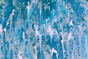Antique Classic Marbled Endpapers, Blue and White Combed Pattern, Traditional Book Arts Texture ©  S u n n y B u n n y
