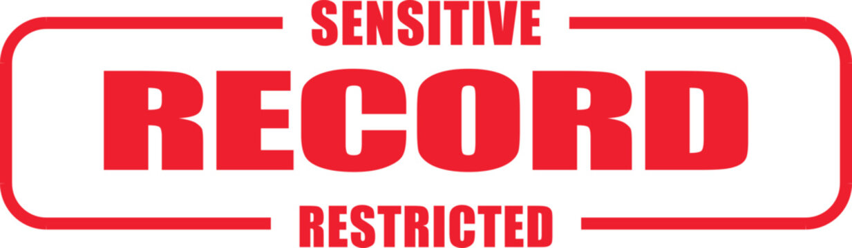 Sensitive record documents are marked with a red rubber stamp