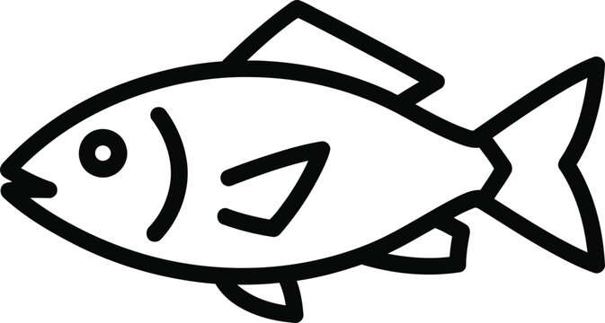 Simple vector illustration of a fish icon with line art illustration minimalist ingredient gastronomy preparation appetite delicious