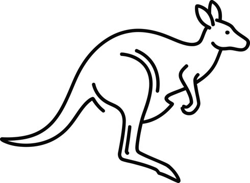 Jumping kangaroo line art vector with animal kingdom kangaroo wildlife marsupial australia illustration silhouette macropodidae