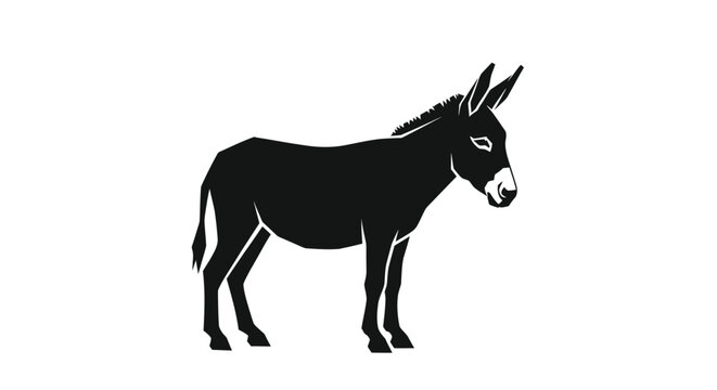Donkey Silhouette Vector Illustration