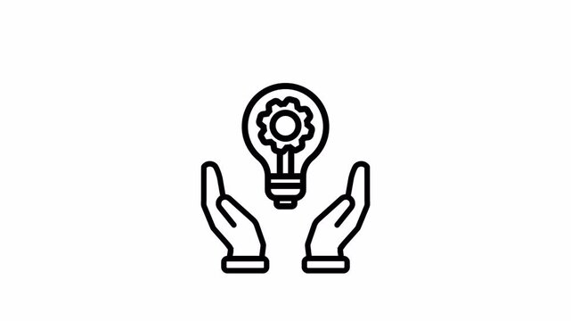 Business idea protection and creative innovation management animation loop for corporate startup and legal presentation