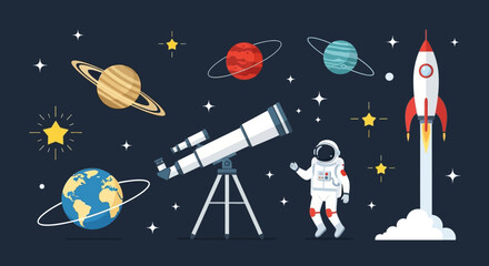 Astronaut standing next to a rocket. © Fauzi