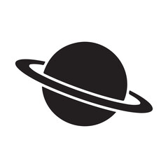 Saturn icon. Planet and ring illustration symbol. space line icons set, editable stroke isolated on white, linear vector outline illustration, symbol logo design style © Taufikur