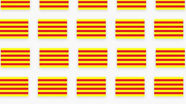 Catalonia Flag Seamless Pattern Background - HD Geometric Senyera Catalan Symbol Loop
