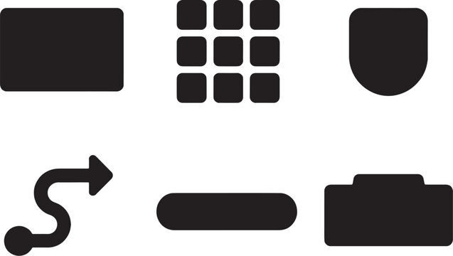 system builder icon silhouette set minimal ui block shapes