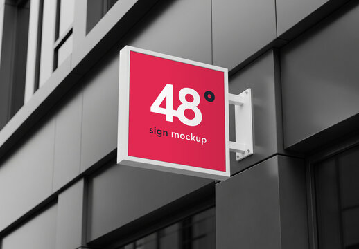 Outdoor store sign mockup