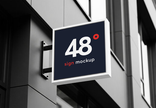 Outdoor store sign mockup