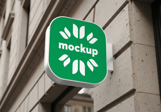 Outdoor store sign mockup