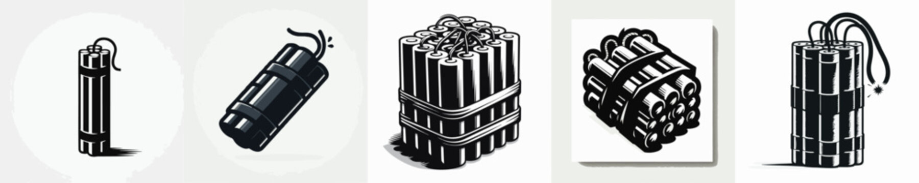 Vector silhouette of dynamite