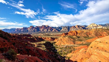 Naklejka premium Red rock desert landscape under sky