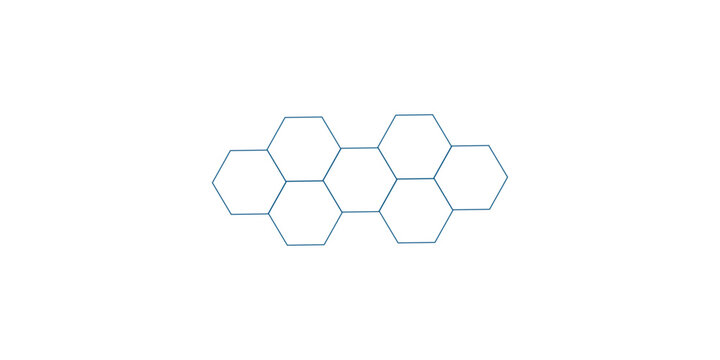 A minimalist representation of a honeycomb structure composed of interconnected hexagonal cells, creating a clean and geometric pattern.