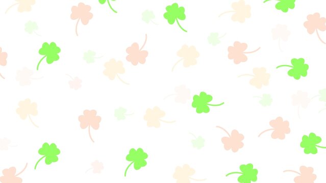 Shamrock or green clover leaves pattern background. St Patricks Day shamrock symbols decorative elements pattern. Green Patricks Day greeting banner with green clovers. Patrick's Day holiday design. 