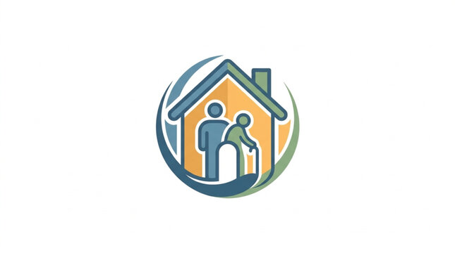 Elderly Care Home Icon Symbol.