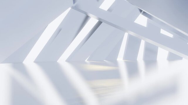 Architecture background motion of geometric arches in interior 3d animation
