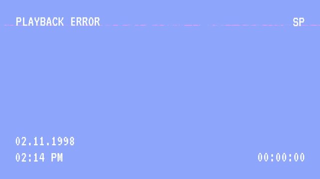 Analog VHS Playback Error Screen with Static Distortion Overlay Background