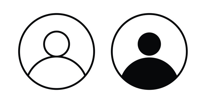 Account icon for apps and websites. Vector symbols