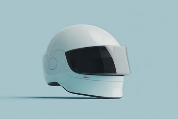 Fototapeta premium VR helmet isolated on soft blue background