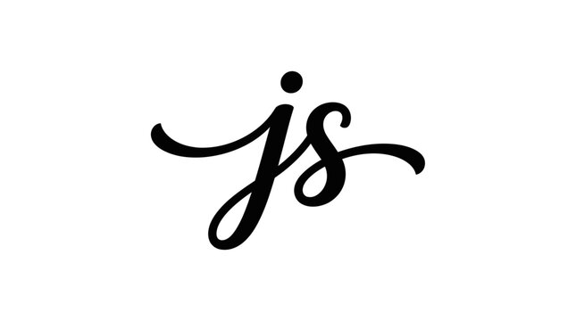 a black letter js on white background.