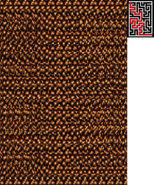 Optical illusion stereogram with hidden 3D shape of a medium-difficulty maze 2480x3586. The visible part of the image &mdash; orange sparklers against a black background.
