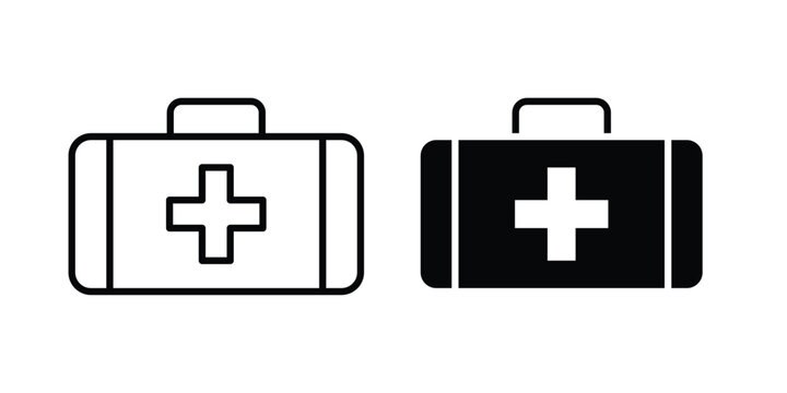 First aid kit icon for apps and websites. Vector symbols
