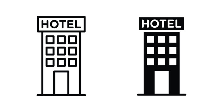 hotel icon for apps and websites. Vector symbols