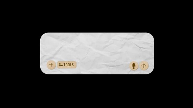 Animated AI chat bot interface, Artificial intelligence prompt area with paper retro style