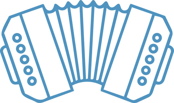 Bandoneon outline vector icon &ndash; traditional Argentine music instrument isolated