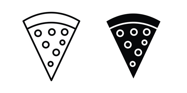Pizza icon for apps and websites. Vector symbols