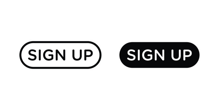 Sign up icon for apps and websites. Vector symbols