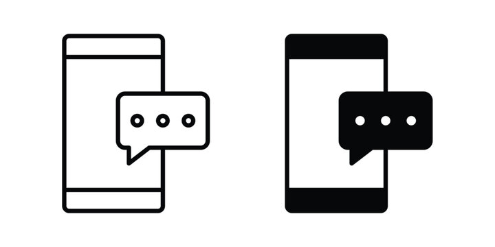 Text message icon for apps and websites. Vector symbols