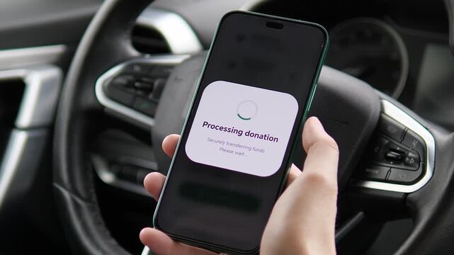 Selecting Environmental Sustainability on the HopeCharity app. The user enters 50 dollars, processes the donation, and receives a confirmation. Perfect for charity apps, green initiatives, and non