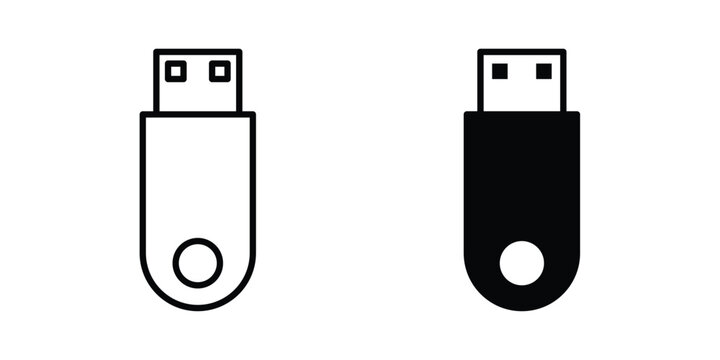 usb drive icon for apps and websites. Vector symbols