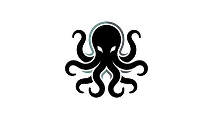 Fototapeta premium Stylized Octopus Silhouette Logo Icon