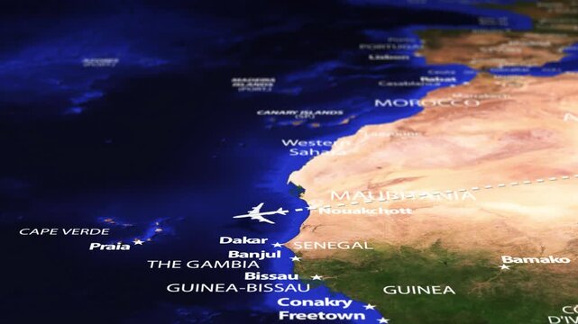 Flight From Ashgabat Turkmenistan to Georgetown GUYANA with flag pins