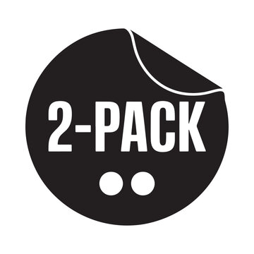 two pack sticker icon black and white isolated design