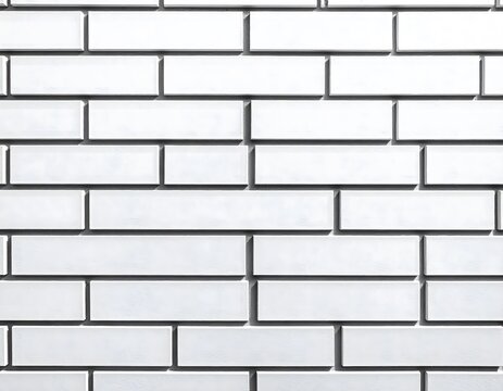 Close-up view of a modern white brick wall with a staggered horizontal pattern, featuring a clean, minimalist aesthetic and a bright, neutral background