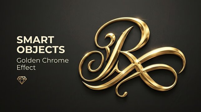 abstract golden font