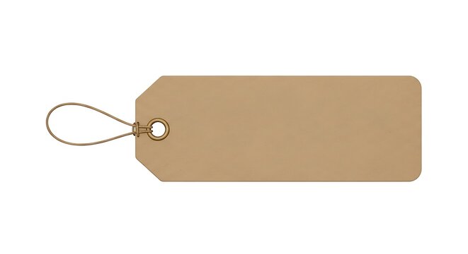 Blank beige tag with attached string for labeling or identification