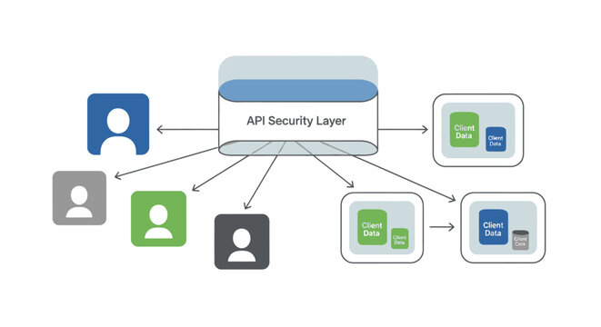 API Security Layer Diagram for Cyber Security Data Protection and User Access Management