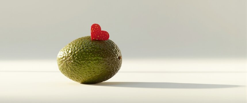 Avocado with love concept isolated on an immaculate white field