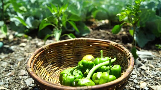 Fresh green capsicum with smooth texture and vibrant natural color displayed in soft lighting. Healthy organic bell pepper ideal for cooking, salads, farming, nutrition, and healthy lifestyle concepts