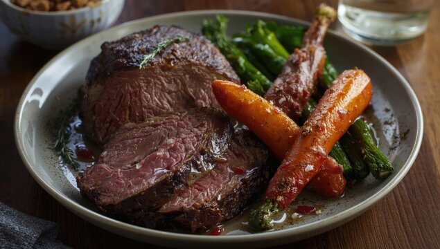 Classic paleo fare including slow roasted meat and vibrant vegetable blend