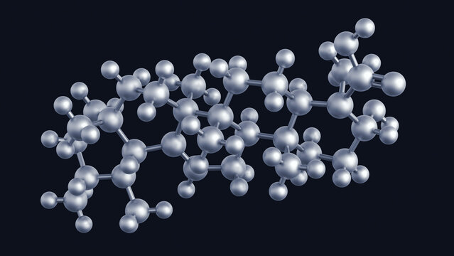 Beta-Boswellic acid pentacyclic terpenoid molecule. Molecular model. 3D rendering