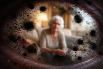 Fototapeta na wymiar Visual disturbances like spots and blurriness linked to diabetic retinopathy in diabetes
