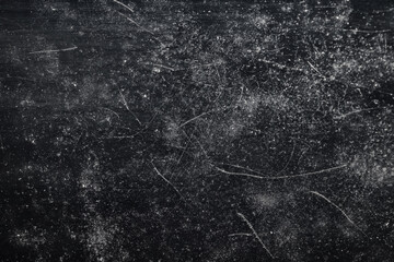 Obraz premium Black background scratches and noise, overlay full screen scuffs on the surface aged abstract backdrop